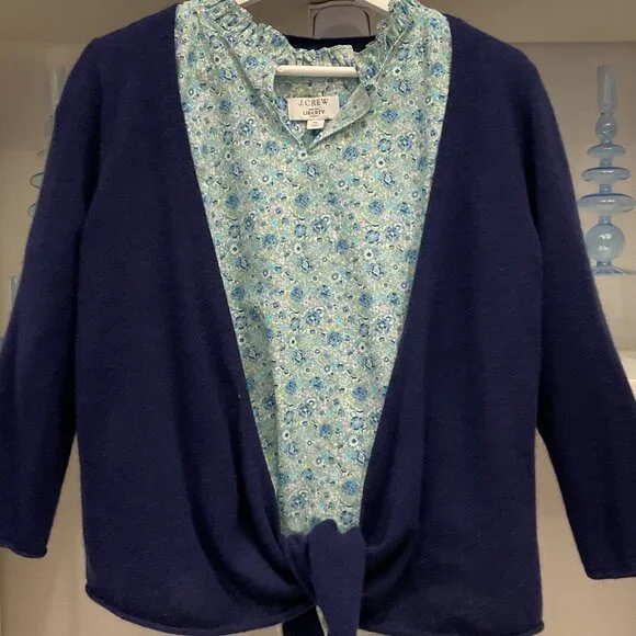 J Crew Floral Bundle: 1 Dress & 2 Blouses plus Cashmere Sweater - Picture 8 of 14